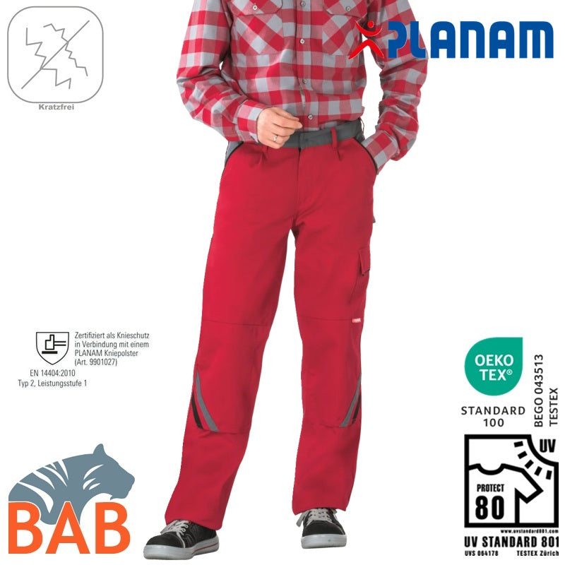Planam 2326 Highline Arbeitsbundhosen rot schiefer schwarz bis Gr.70