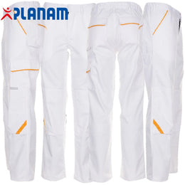 Planam 2327 Highline Arbeitsbundhosen weiß weiß gelb bis Gr.70