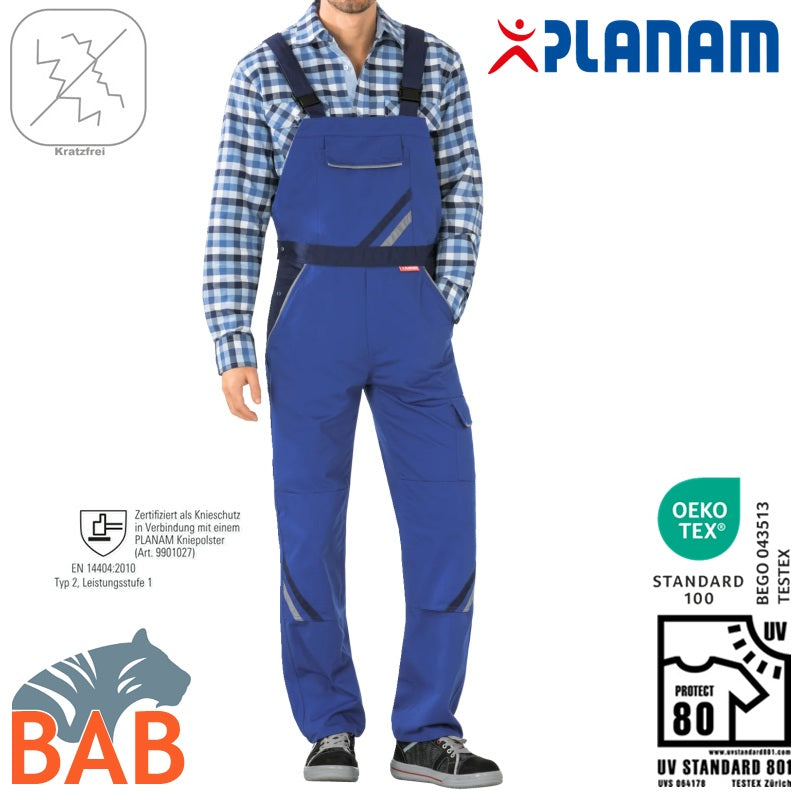 Planam 2330 Highline Arbeitslatzhosen mit Knietaschen kornblau marine zink