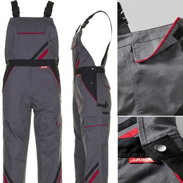 Planam 2332 Highline Arbeitslatzhosen mit Knietaschen schiefer schwarz rot