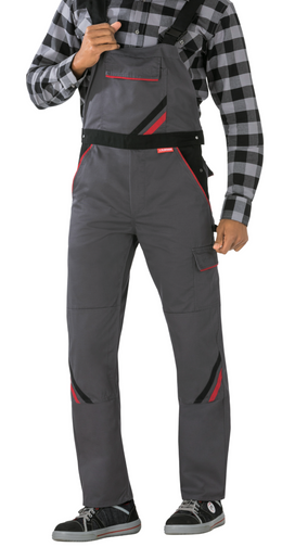 Planam 2332 Highline Arbeitslatzhosen mit Knietaschen schiefer schwarz rot