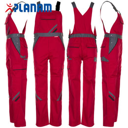 Planam 2336 Highline Arbeitslatzhosen rot schiefer schwarz in Übergrößen