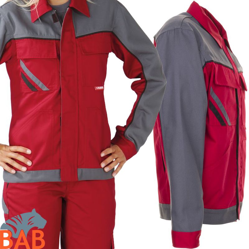 Planam Highline Damen Bundjacke  rot-schiefer-schwarz