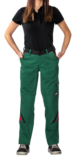 Planam 2398 Highline Arbeitshose Damen grün-schwarz-rot