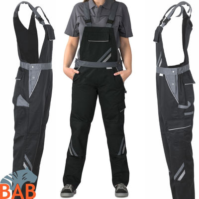 Planam Highline Arbeitslatzhosen für Damen schwarz-schiefer-zink