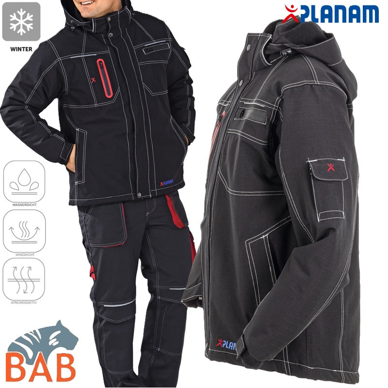 Planam 3390 Basalt Winterjacke atmungsaktiv wasserdicht winddicht