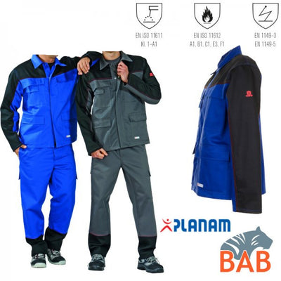 Planam Weld Shield Jacke kornblau-schwarz