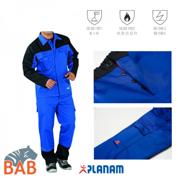 Planam Weld Shield Bundhose  blau-schwarz