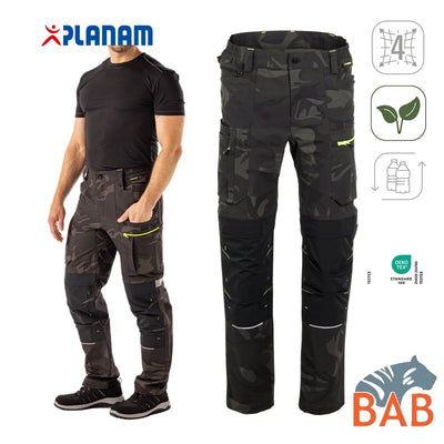 Planam rECOline nachhaltige Bundhose mit SORONA® Material camouflage