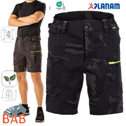 Planam rECOline nachhaltige Shorts mit SORONA® Material camouflage