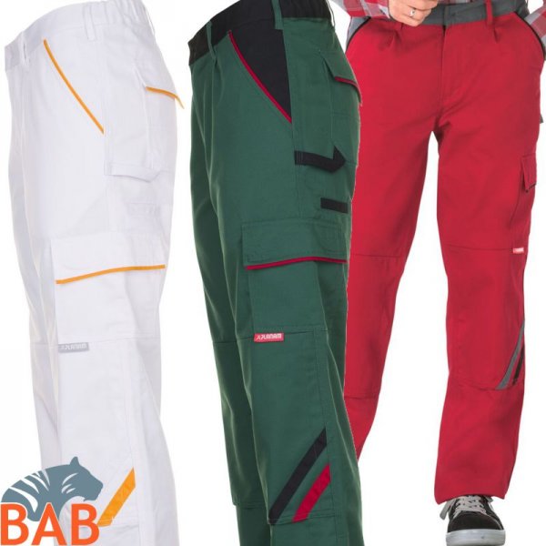 Planam 2398 Highline Arbeitshose Damen grün-schwarz-rot