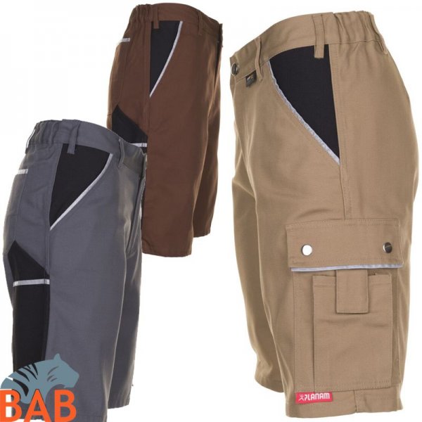 Planam Canvas Arbeitsshorts grau khaki braun