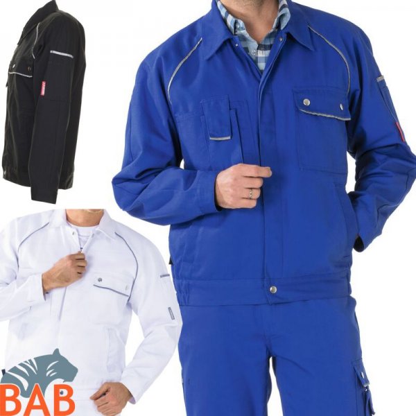 Planam Canvas Arbeitsjacke schwarz kornblau weiss