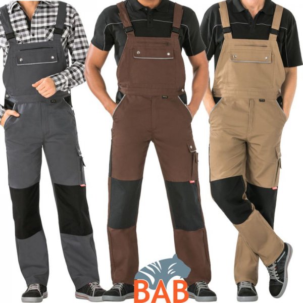 Planam Canvas Latzhose Arbeitshose grau khaki braun