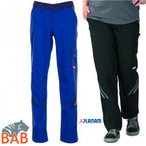 Planam Highline Arbeitshose Damen kornblau, schwarz