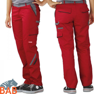 Planam 2391 Highline Arbeitshose Damen rot-schiefer-schwarz