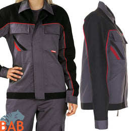 Planam Highline  Damen Bundjacke schiefer-schwarz-rot