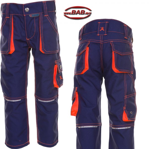 Planam Junior Bundhosen marine-neonorange