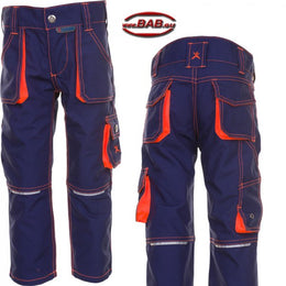 Planam Junior Bundhosen marine-neonorange