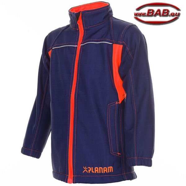 Planam Junior Softshelljacke marine-neonorange
