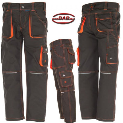 Planam Junior Arbeitshose oliv-neonorange