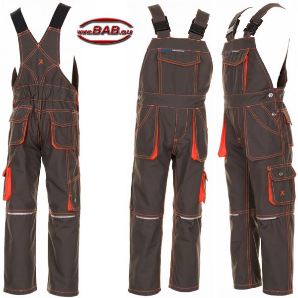 Planam Junior Arbeitslatzhose  oliv-neonorange
