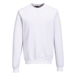 PW-AS24 Antistatisches ESD Sweatshirt weiß