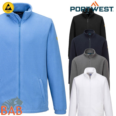 PW-AS26 Antistatisches ESD-Fleece-Shirt mit Reißverschluss