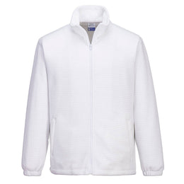 PW-AS26 Antistatische ESD Fleece Jacke weiß