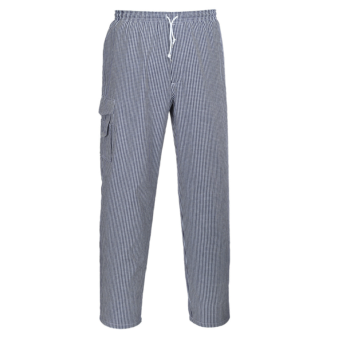 PW-C078 Kochhose mit Schenkeltasche, 100% BW, pepita