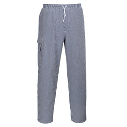 PW-C078 Kochhose mit Schenkeltasche, 100% BW, pepita