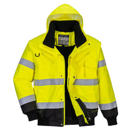 PW-C465 Kontrast Pilotenjacke 3 in 1, Warnschutz, gelb-schwarz