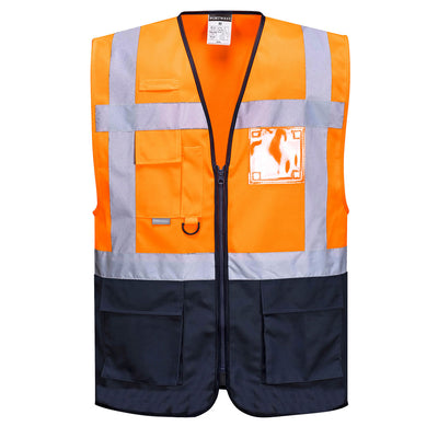 PW-C476 Warnschutzweste, orange/marine