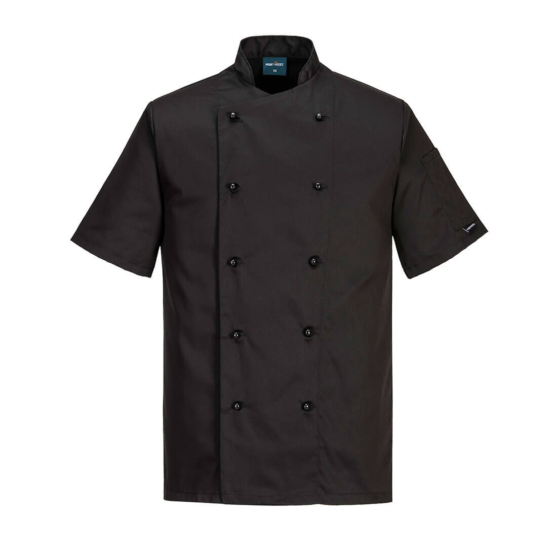 PW-C734 Kochjacke Kent MG kurzarm, schwarz