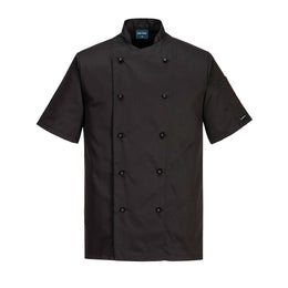 PW-C734 Kochjacke Kent MG kurzarm, schwarz