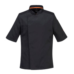 PW-C738 Kochjacke MG kurzarm, schwarz