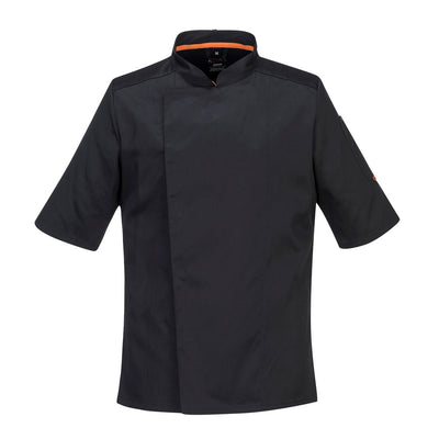 PW-C738 Kochjacke MG kurzarm, schwarz