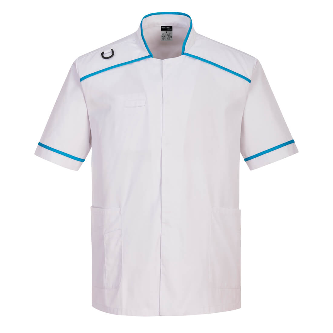 PW-C821 Herrenkasack weiß-aqua