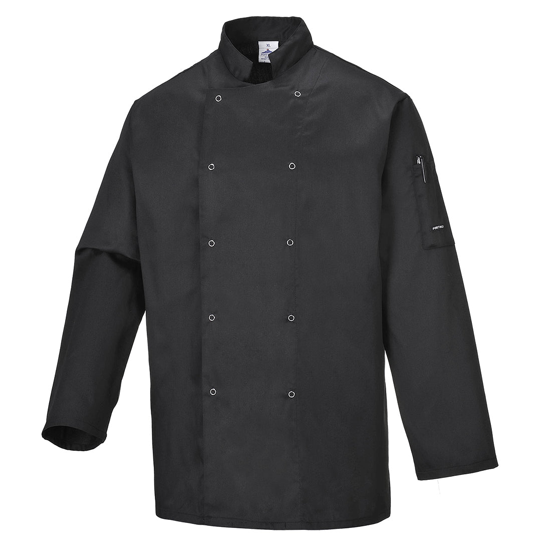 PW-C833 Kochjacke Suffolk MG langarm, schwarz