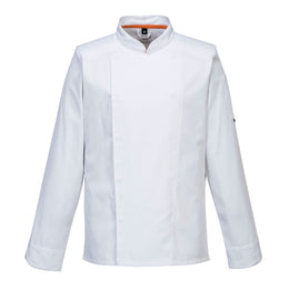 PW-C838 Kochjacke MG langarm, weiß