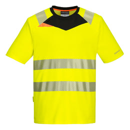PW-DX413 Warnschutz-T-Shirt kurzarm gelb-schwarz