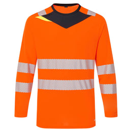 PW-DX 416  DX4 Warnschutz T-Shirt langarm orange/schwarz