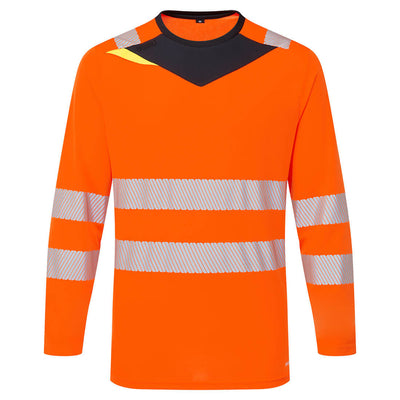 PW-DX 416  DX4 Warnschutz T-Shirt langarm orange/schwarz