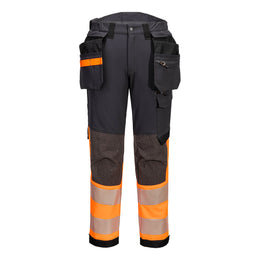 PW-EV442 EV4 Warnschutz Stretch Bundhose Klasse 1 mit abnehmbaren Holstertaschen