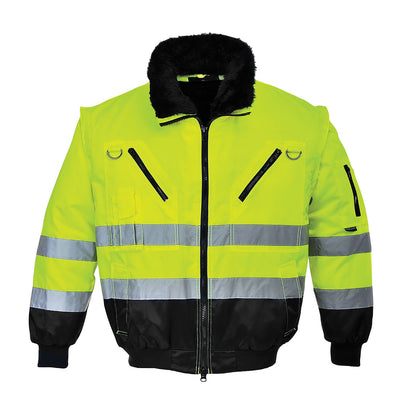 PW-PJ50 Winter Pilotenjacke Warnschutz, 3 in 1, gelb-schwarz