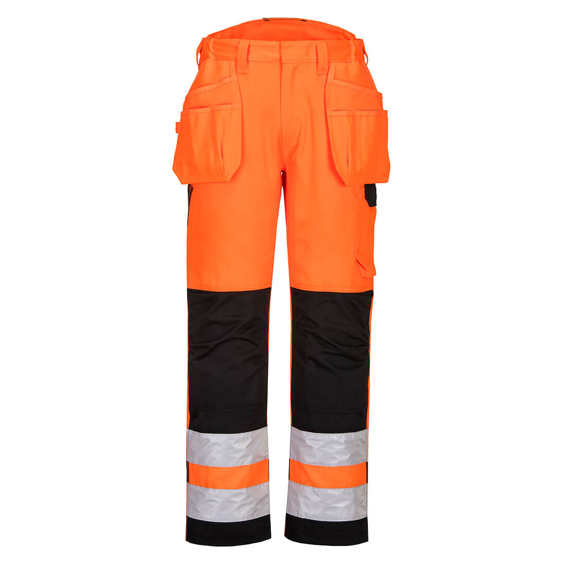 PW-242 PW2 Warnschutzbundhose-m. Holstertaschen orange-schwarz