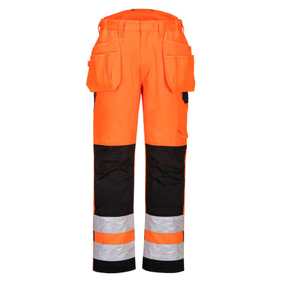 PW-242 PW2 Warnschutzbundhose-m. Holstertaschen orange-schwarz