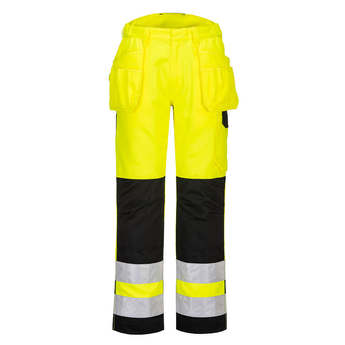 PW-242 PW2 Warnschutzbundhose-m. Holstertaschen gelb-schwarz