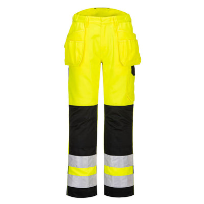 PW-242 PW2 Warnschutzbundhose-m. Holstertaschen gelb-schwarz
