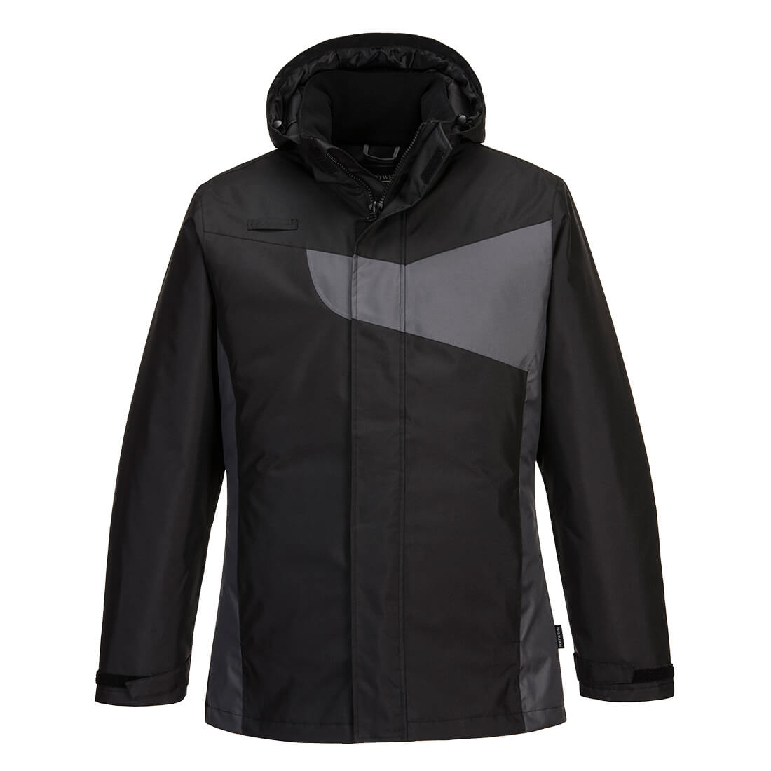 PW-PW260 Winterjacke mit Kontrastfarbe schwarz/grau